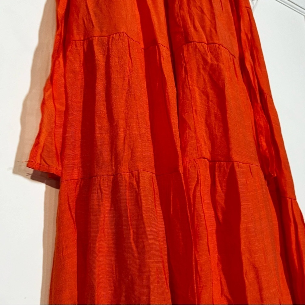 NWT Entro Orange Maxi Dress Size Medium Ruffle Summer Resortwear Vacation - Picture 6 of 7